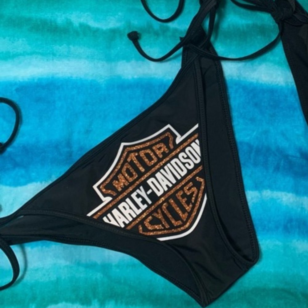 Sexy Harley Davidson Branded Bikini Bottom Only